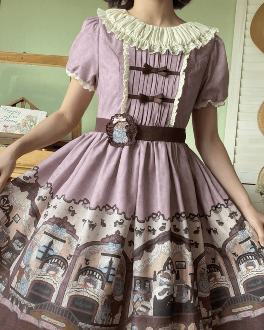 午後のティーサロンとアンティークな物語ワンピース/ジャンパースカート