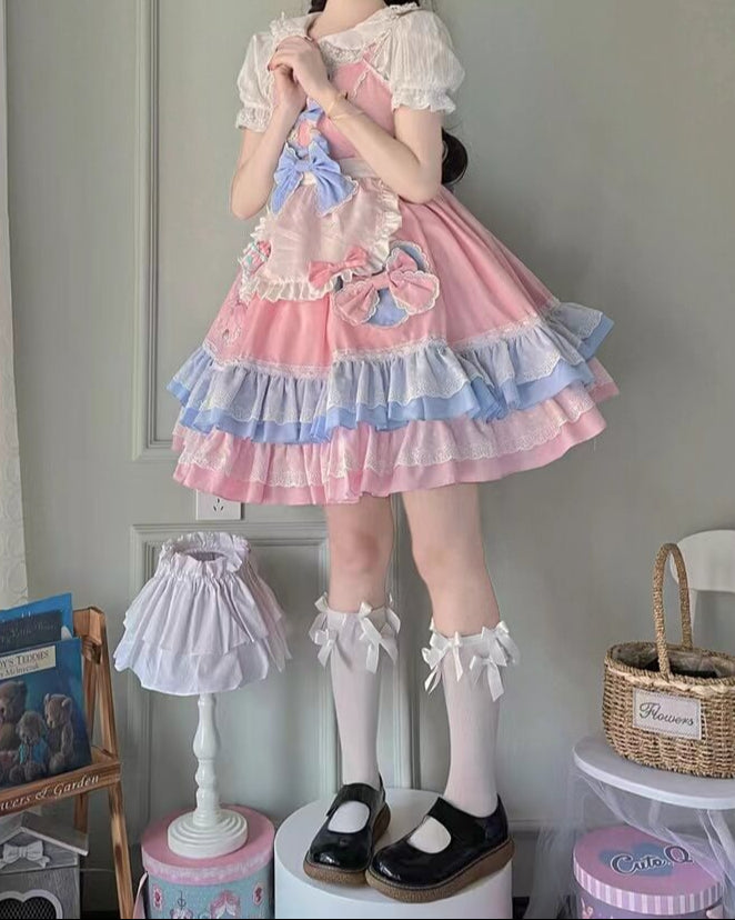 お菓子の国のうさぎと踊るジャンパースカート