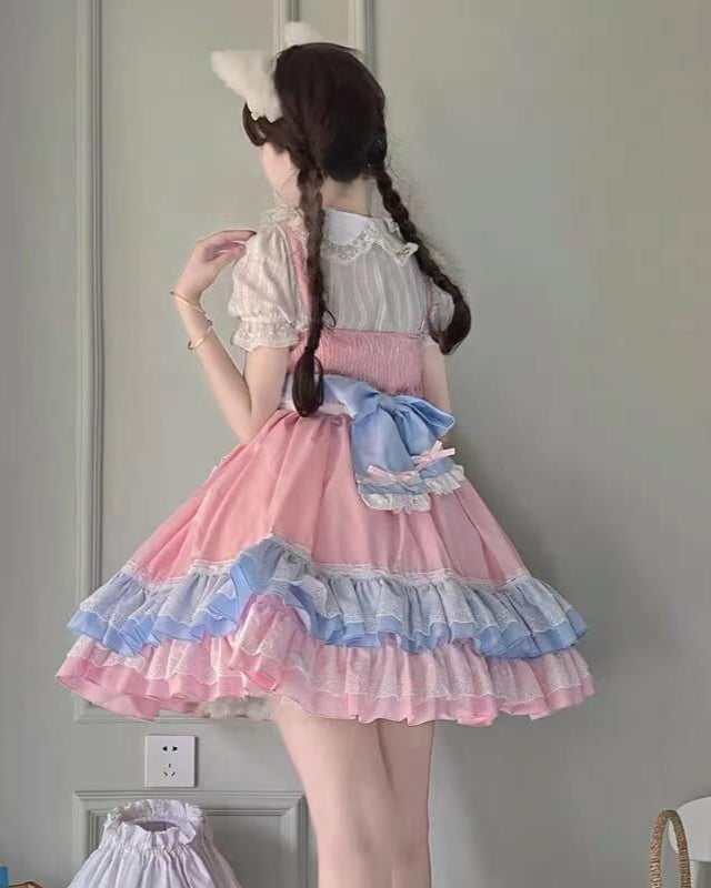 お菓子の国のうさぎと踊るジャンパースカート