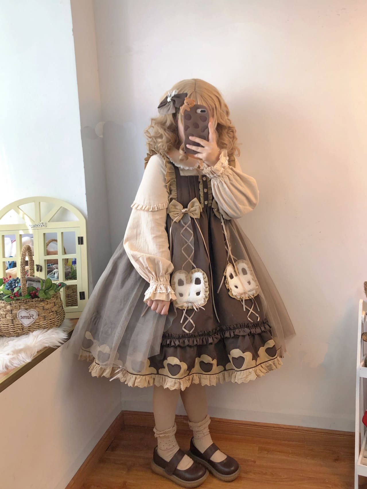 寂しがり屋なうさちゃんのジャンパースカート(全2種)
