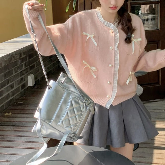 リボンにときめくカーディガン
