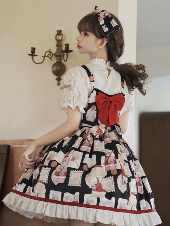 愛を込めたお菓子作りのジャンパースカート(全2色)