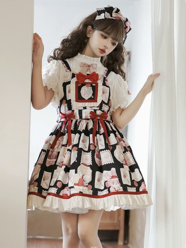 愛を込めたお菓子作りのジャンパースカート(全2色)