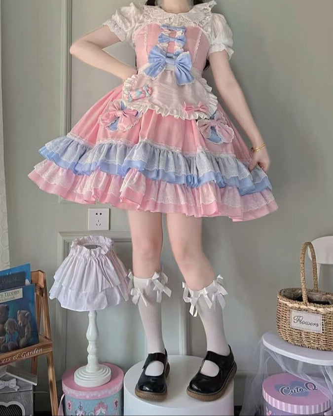 お菓子の国のうさぎと踊るジャンパースカート