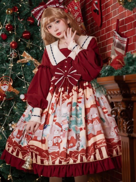 着用画像沢山】ロリータ ワンピース 赤 レッド ゴスロリ