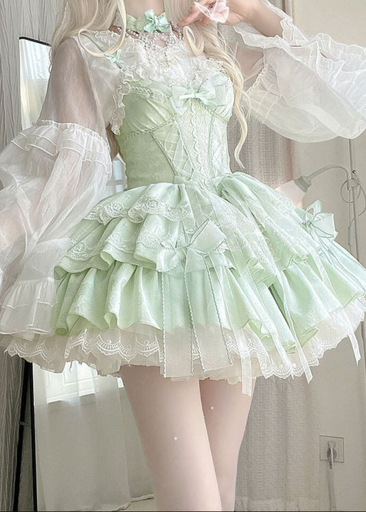 水面に揺れる夢のリボンジャンパースカート(全2色)