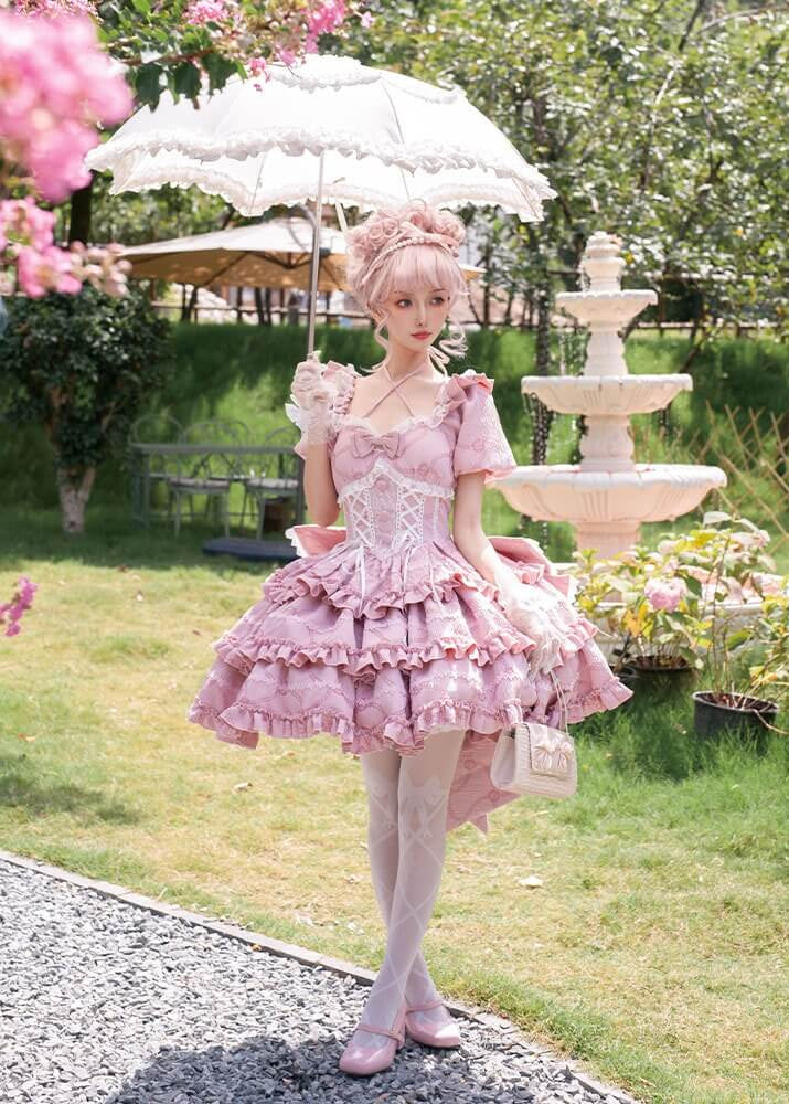 雲のうえで踊る夢フリルワンピース(全3色)