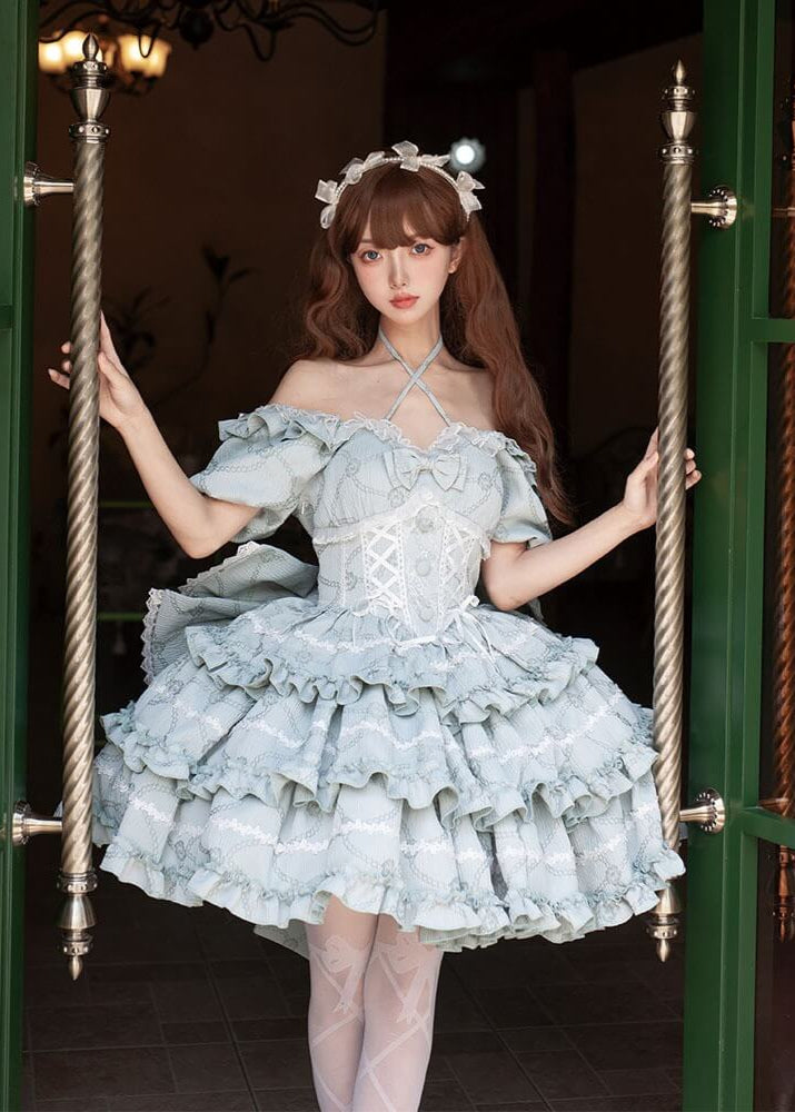 雲のうえで踊る夢フリルワンピース(全3色)