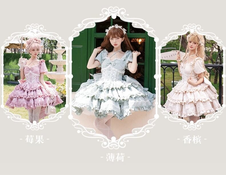 雲のうえで踊る夢フリルワンピース(全3色)