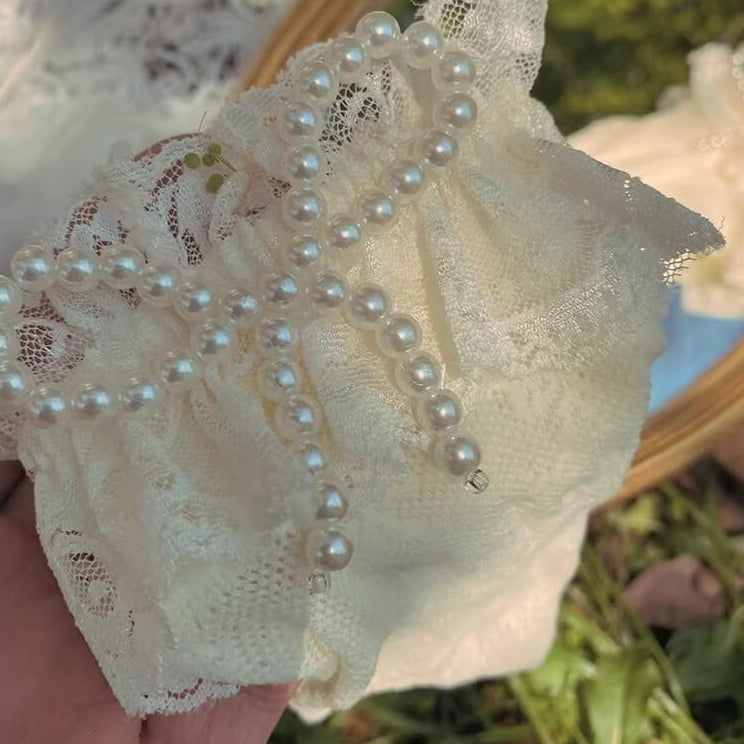 甘い夢にとけるレースの約束リボンソックス(全3色)