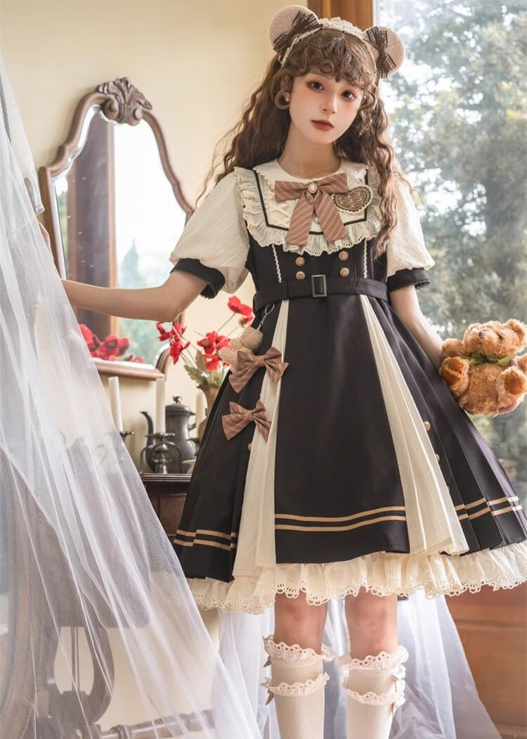 物語を紡ぐリボンとくまのワンピース