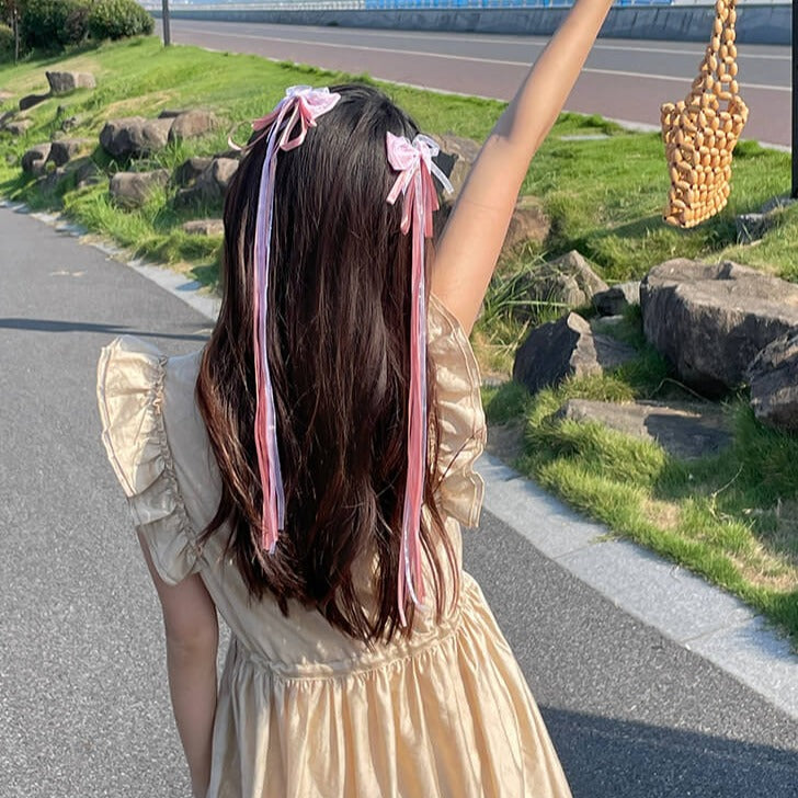 【2点セット】ラブリートゥインクルヘアリボン(全2色)