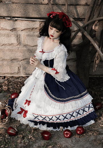 公式】赤いリボンに導かれる白雪のワンピース - ロリータファッション