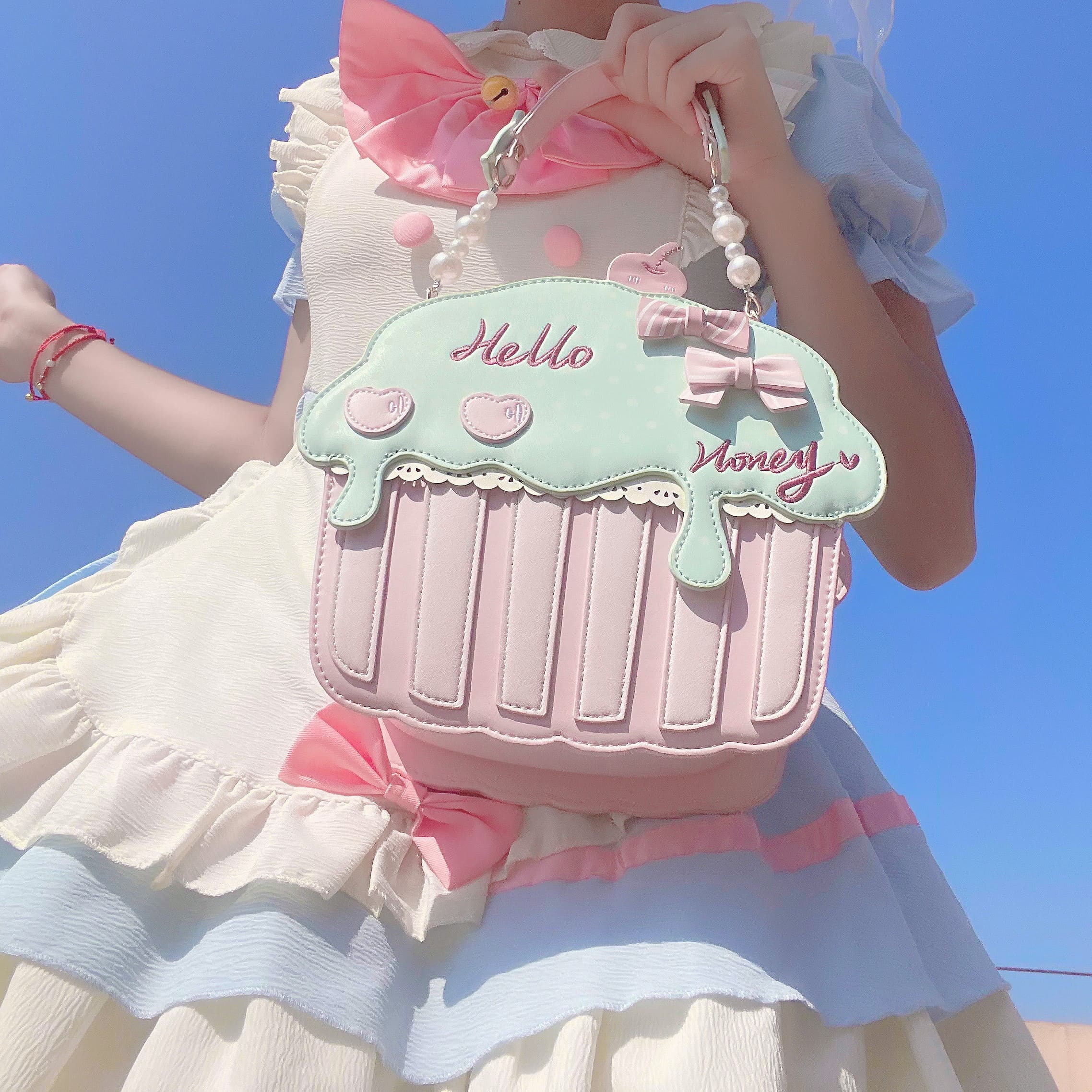 Katie カップケーキデザイン かごバッグ Katie かごバッグ カップケーキモチーフ