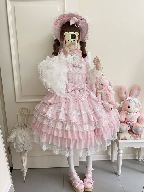 シュガーレースと恋する午後のジャンパースカート（全2色）