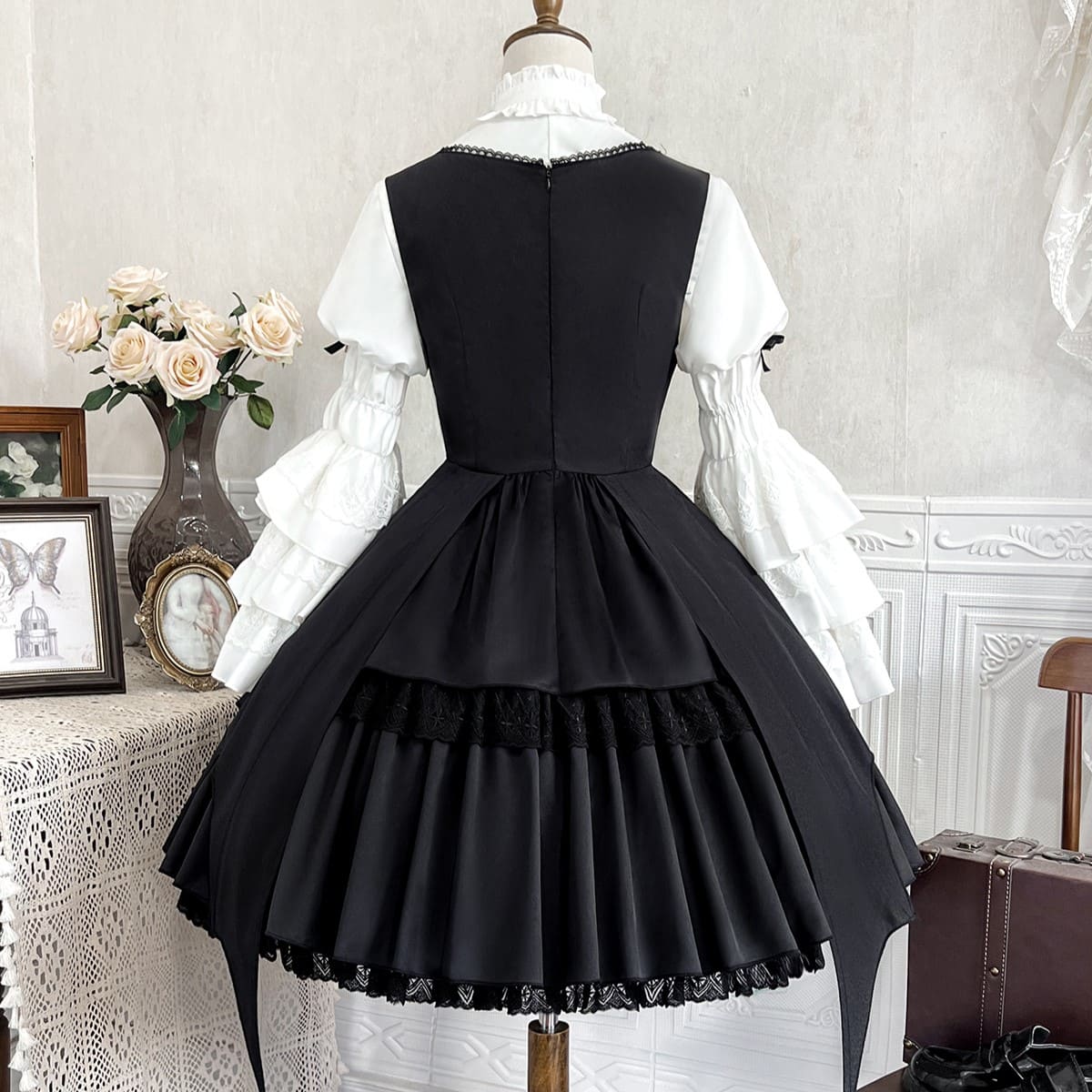 Ron プロフ必読でお願いします☆ ルネ Rene ジャンパースカート カルーンプリント 切り替えジャンパースカート - エルロデオ公式