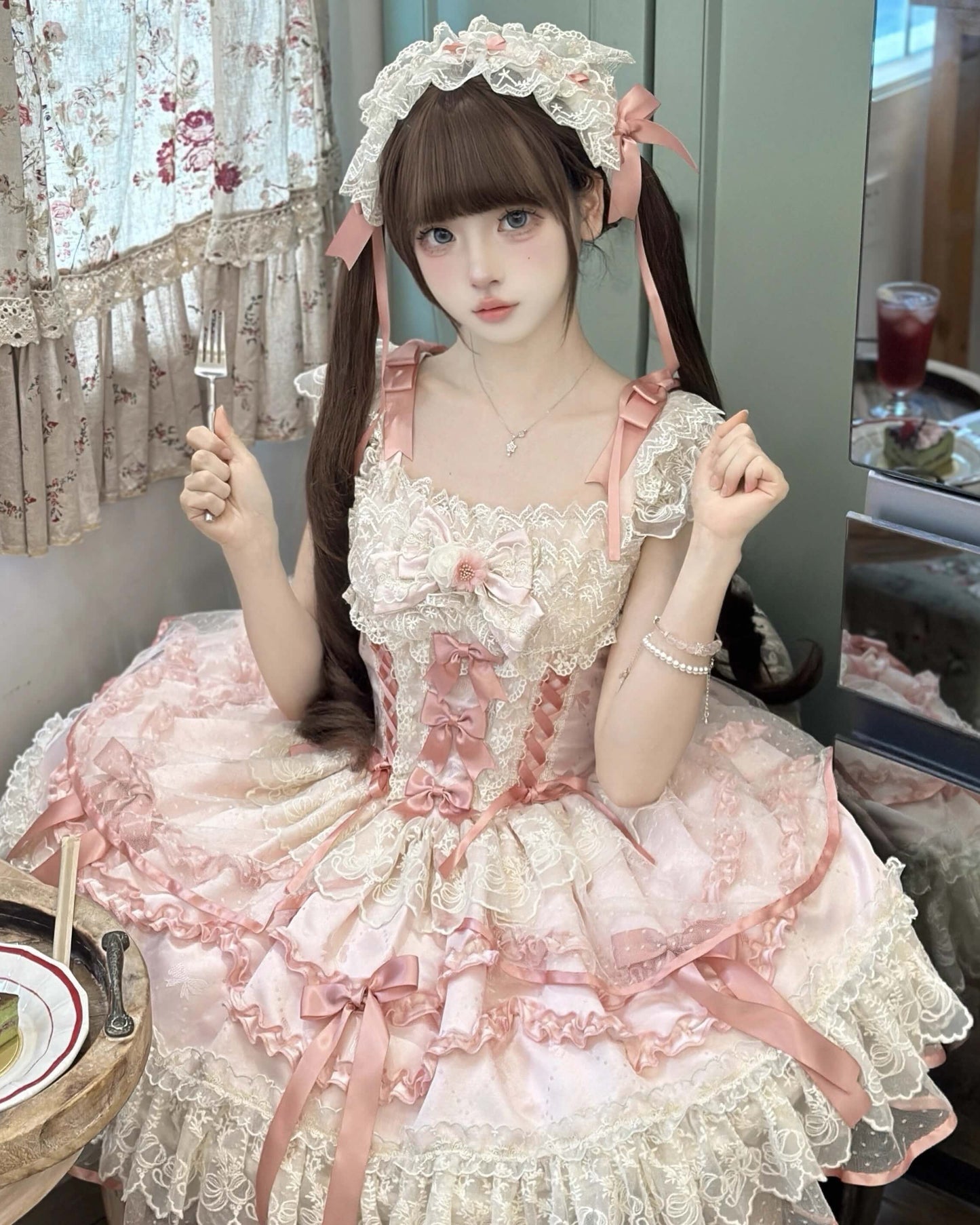 【2点セット】星屑パルフェのドーリージャンパースカート（全2色）