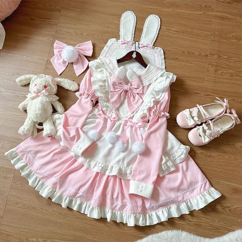 白うさぎが迷い込んだ午後のワンピース（全3色）