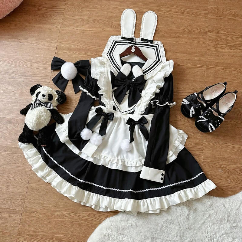 白うさぎが迷い込んだ午後のワンピース（全3色）