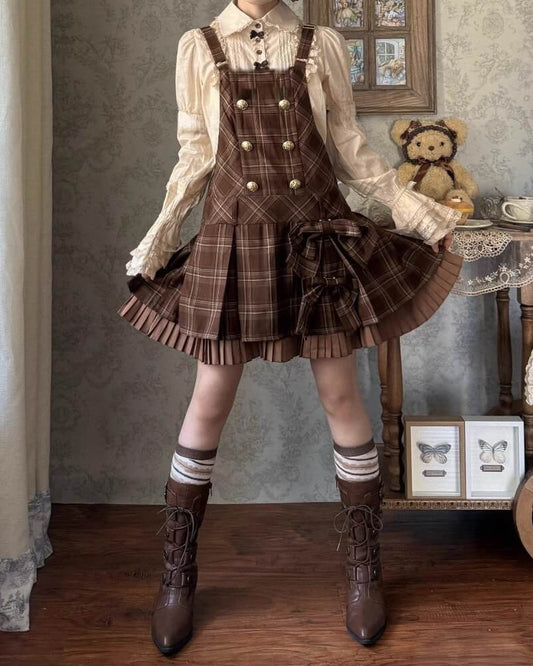【2点セット】小さな恋の物語チェックジャンパースカート