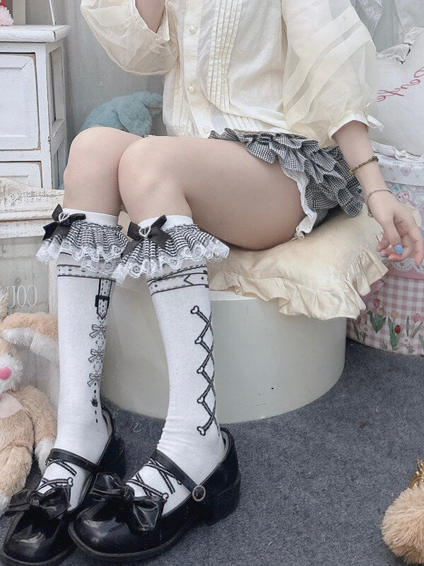 闇夜に咲くリボンの誓いハイソックス
