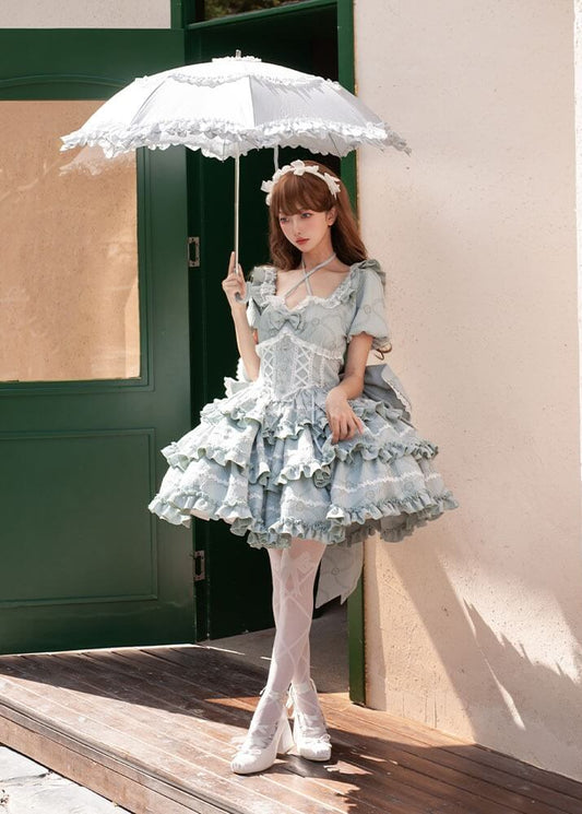 雲のうえで踊る夢フリルワンピース（全3色）