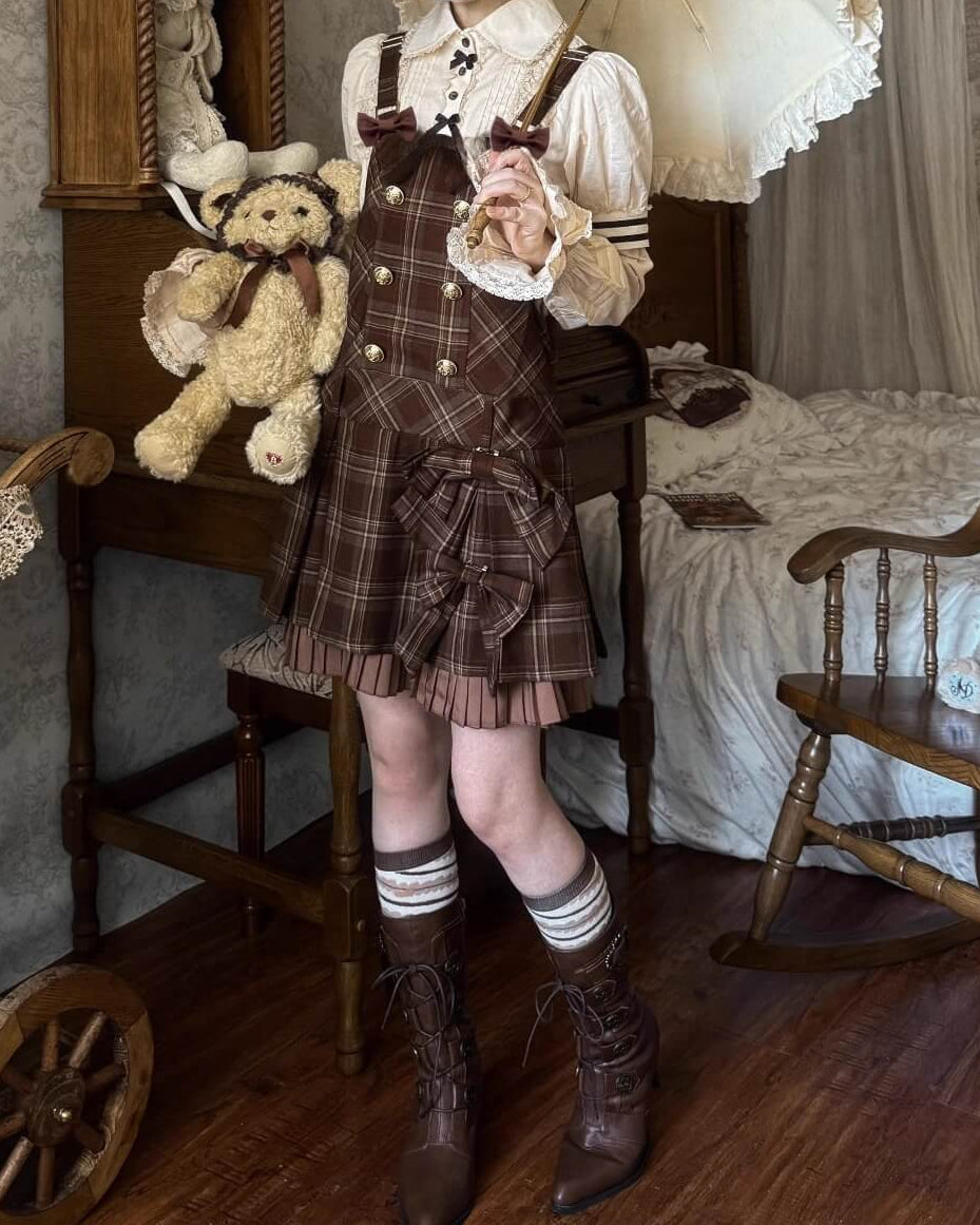 【2点セット】小さな恋の物語チェックジャンパースカート