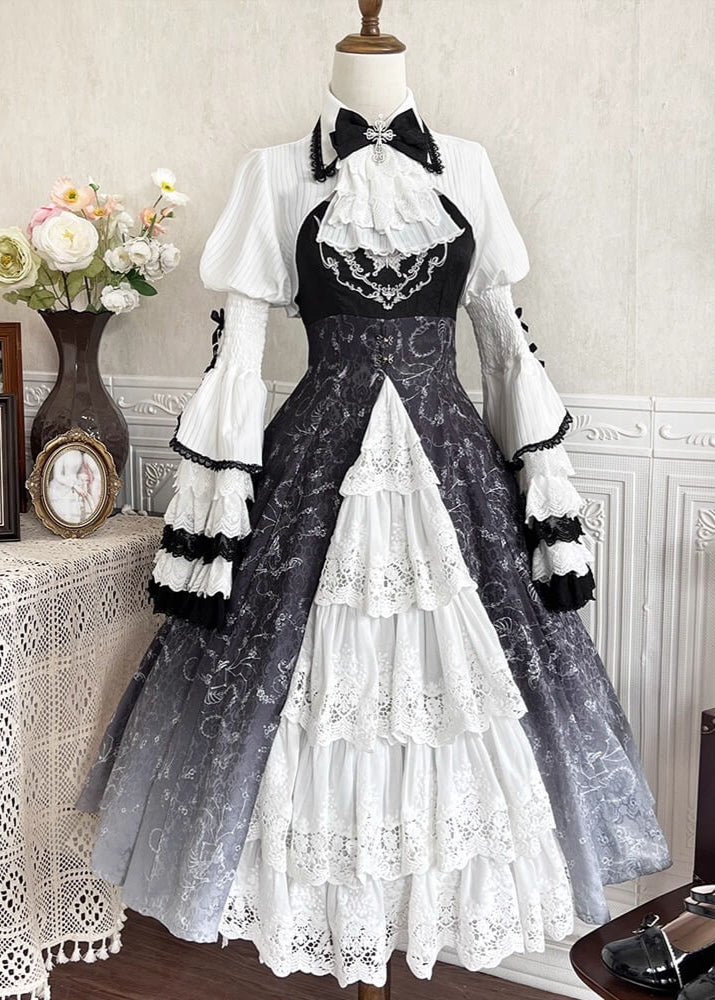 公式】2点セット-蝶と月夜のレクイエムワンピース - ロリータ