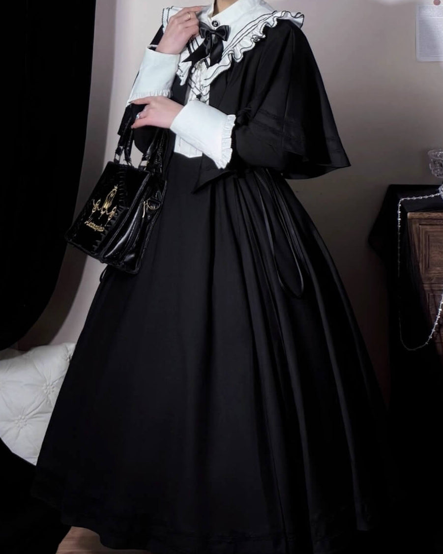 【2点セット】秘密の花園へ誘う漆黒のワンピース