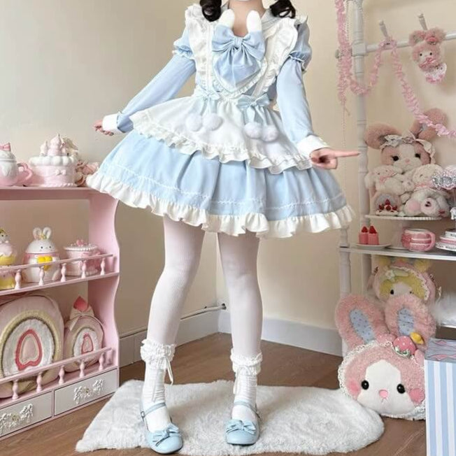 白うさぎが迷い込んだ午後のワンピース（全3色）