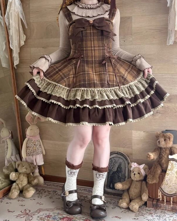 【ケープ・トップス・ジャンパースカートの3点セット】木漏れ日揺れる午後のティータイムセット