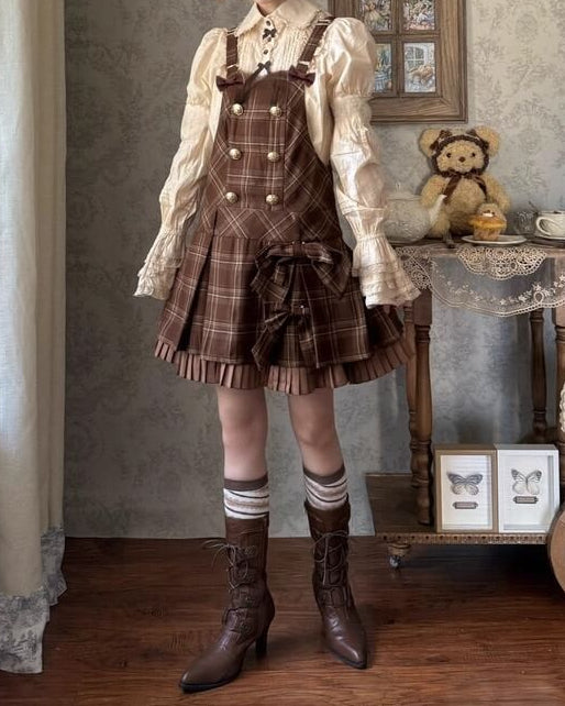 【2点セット】小さな恋の物語チェックジャンパースカート