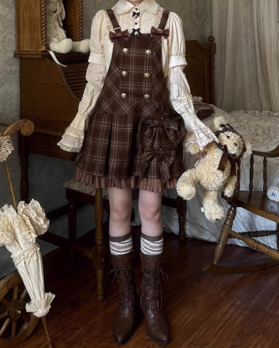 【2点セット】小さな恋の物語チェックジャンパースカート