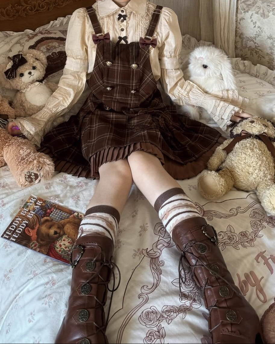 【2点セット】小さな恋の物語チェックジャンパースカート