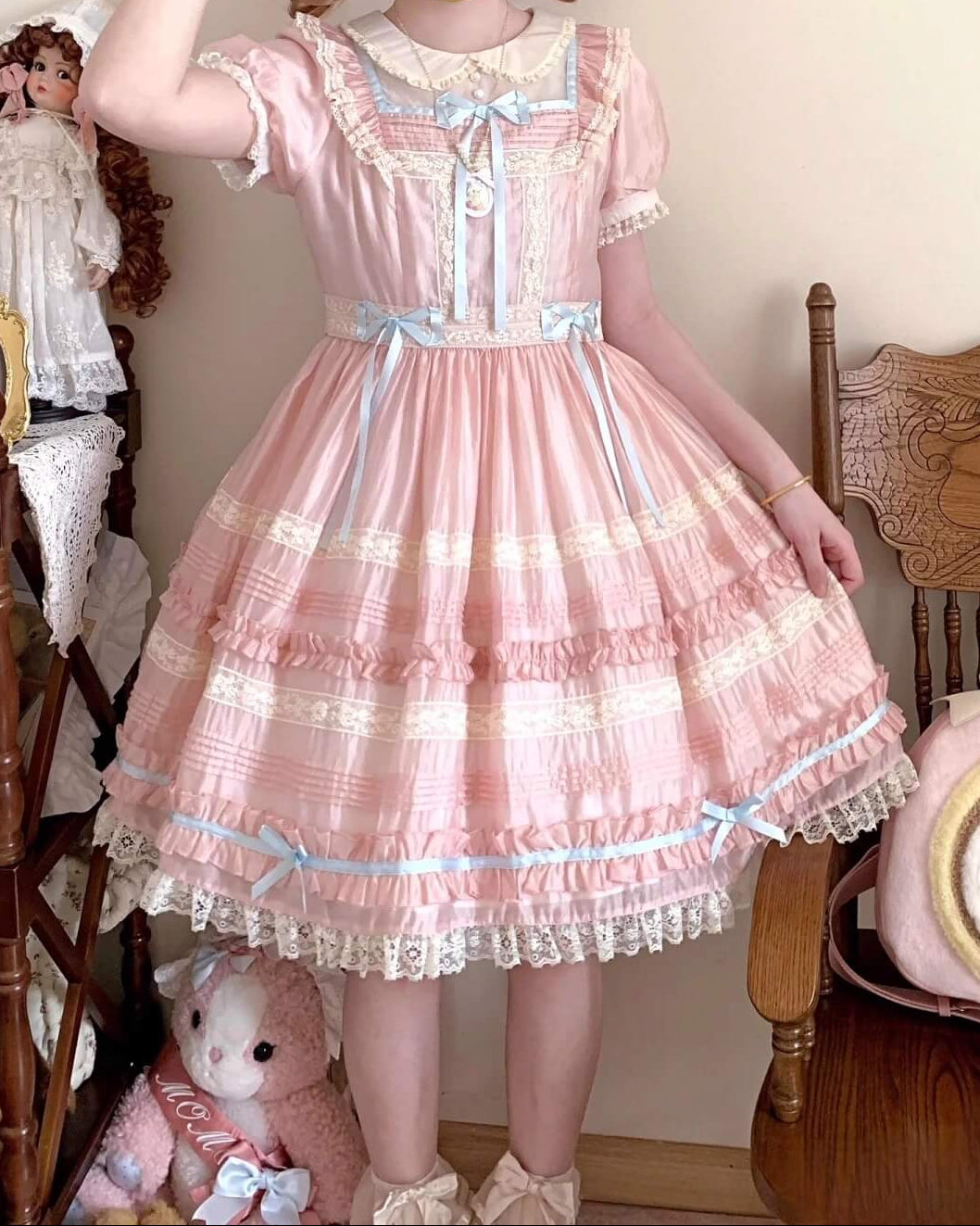 あの日の午後に咲くお菓子の庭ワンピース（全2色）