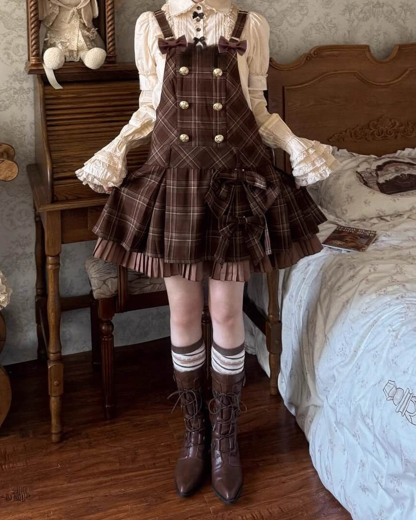 【2点セット】小さな恋の物語チェックジャンパースカート