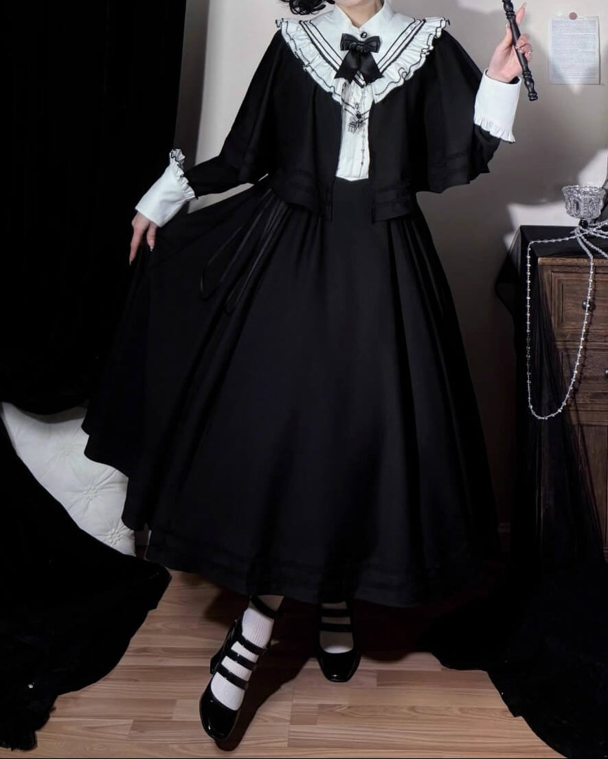 【2点セット】秘密の花園へ誘う漆黒のワンピース