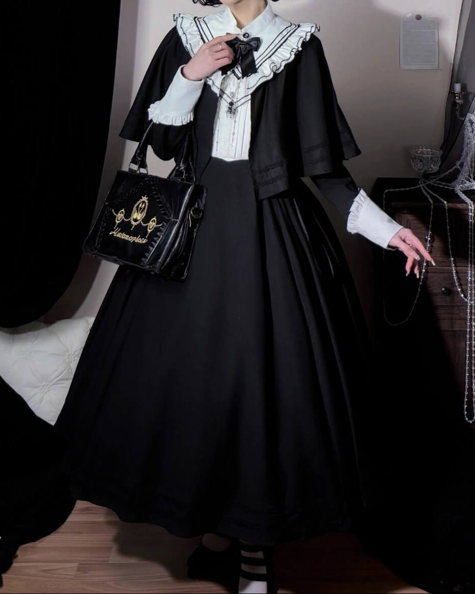 【2点セット】秘密の花園へ誘う漆黒のワンピース