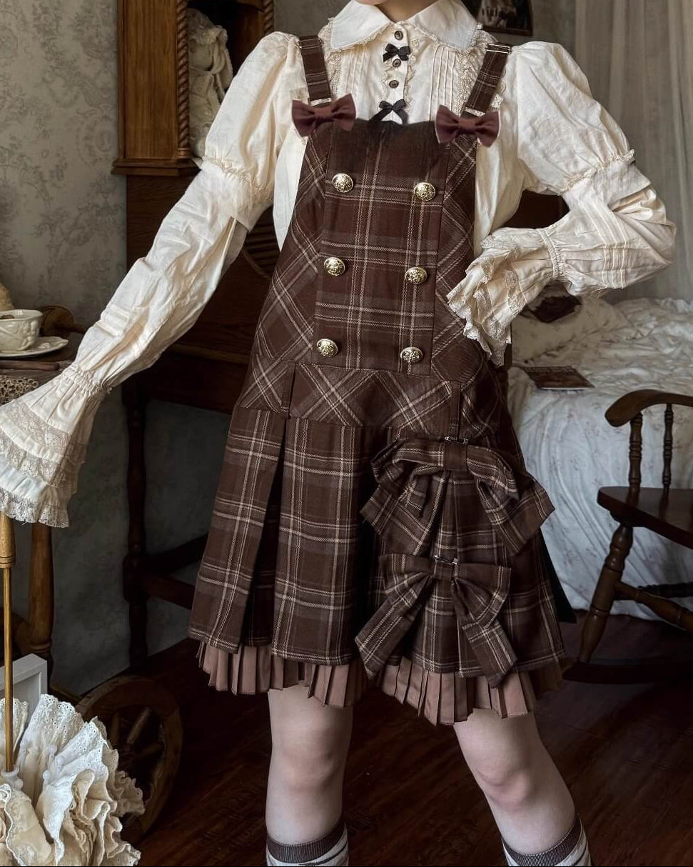 【2点セット】小さな恋の物語チェックジャンパースカート