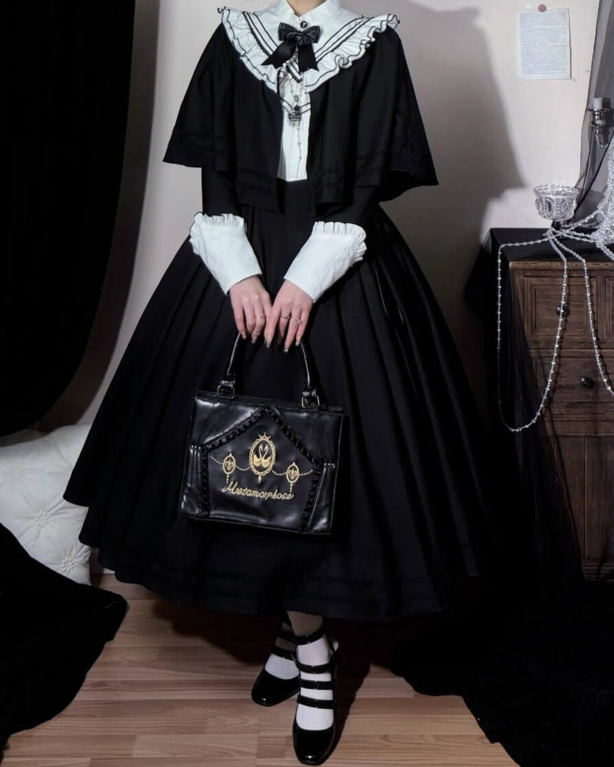 【2点セット】秘密の花園へ誘う漆黒のワンピース