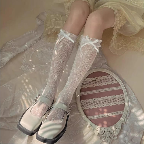 秘密の小夜曲レースハイソックス（全3色）