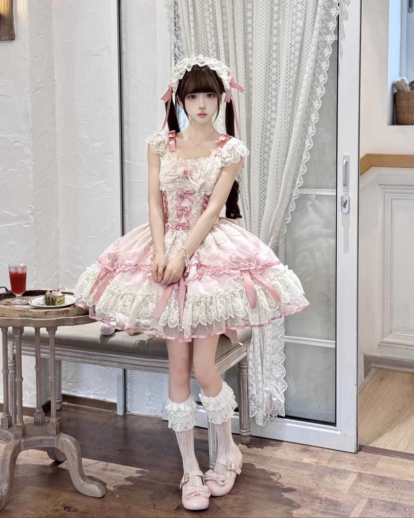 【2点セット】星屑パルフェのドーリージャンパースカート（全2色）