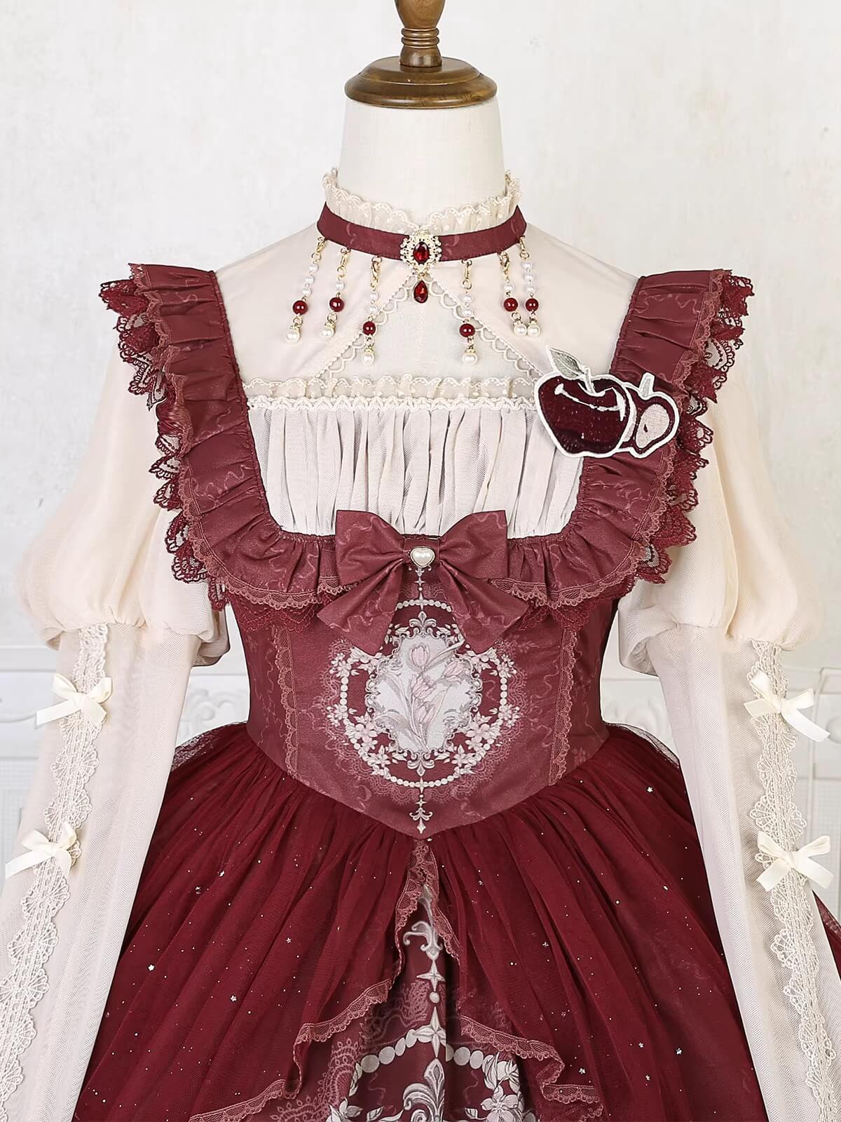 公式】2点セット-赤い月夜に跳ねる幻影のワンピース - ロリータ