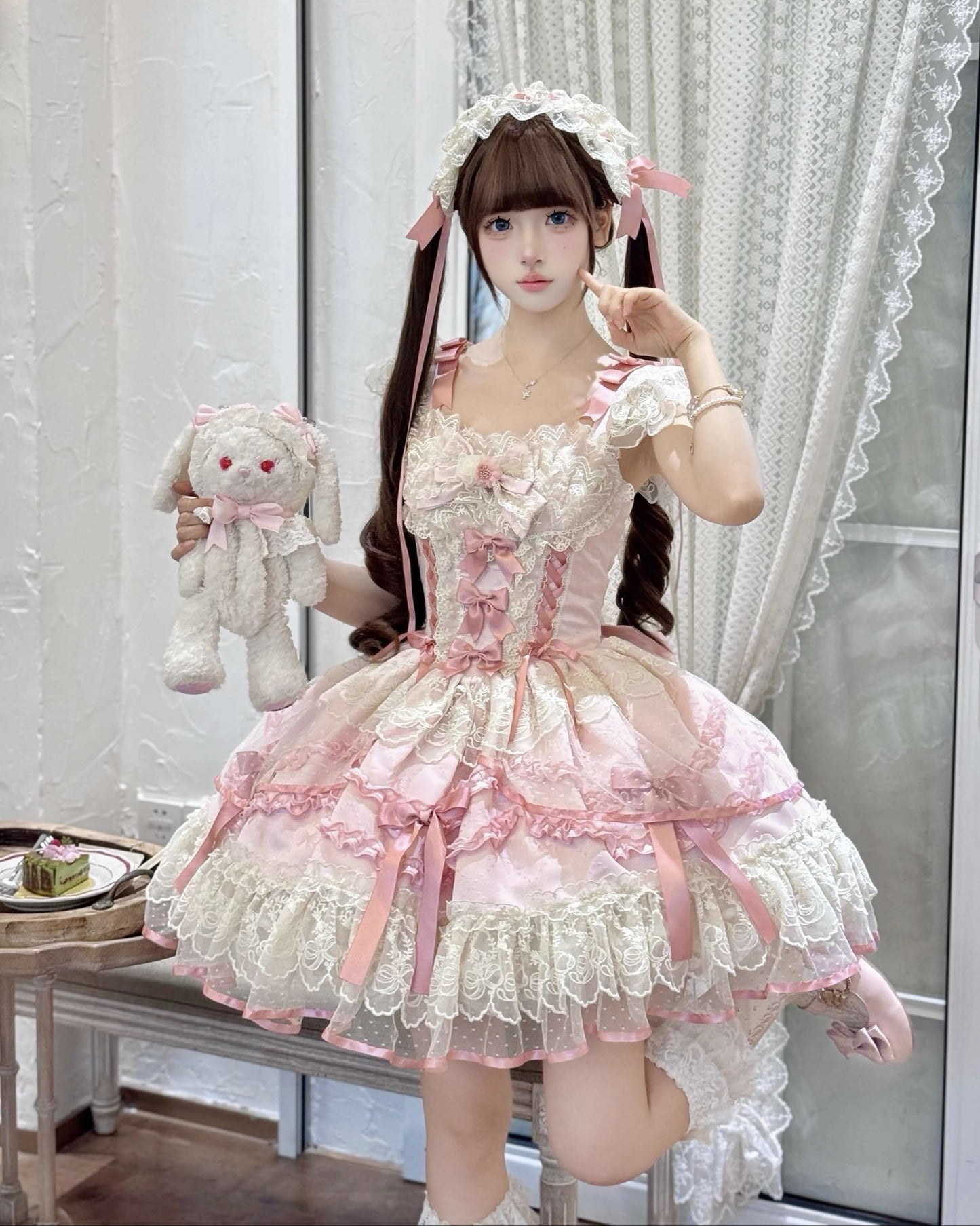 【2点セット】星屑パルフェのドーリージャンパースカート（全2色）