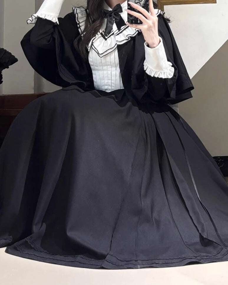 【2点セット】秘密の花園へ誘う漆黒のワンピース