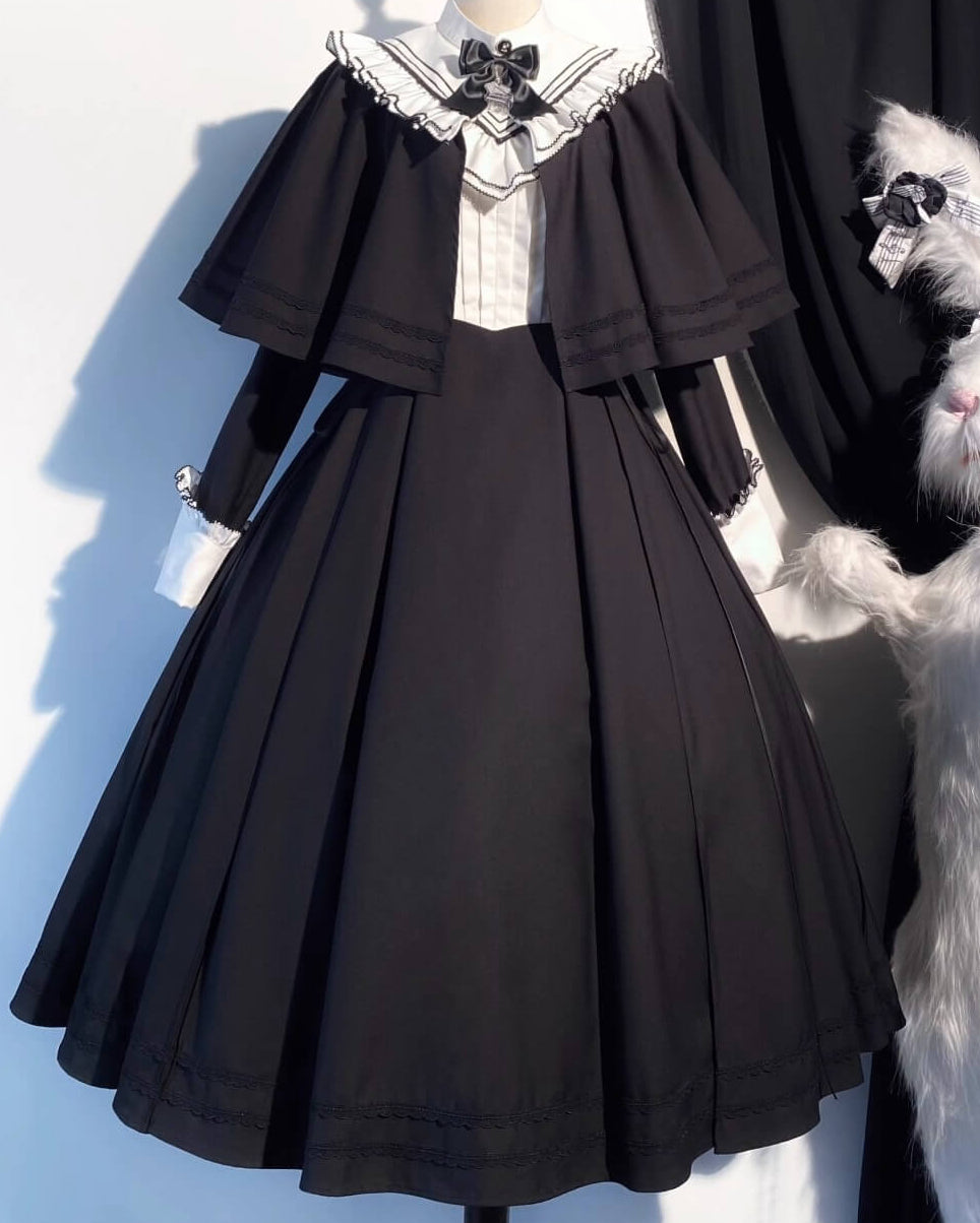 【2点セット】秘密の花園へ誘う漆黒のワンピース