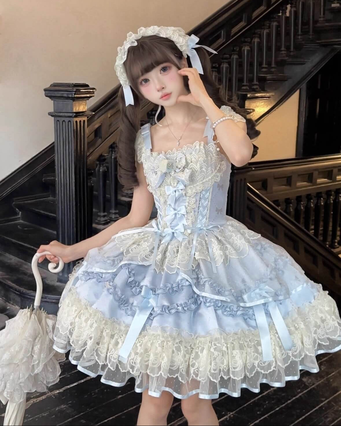 【2点セット】星屑パルフェのドーリージャンパースカート（全2色）