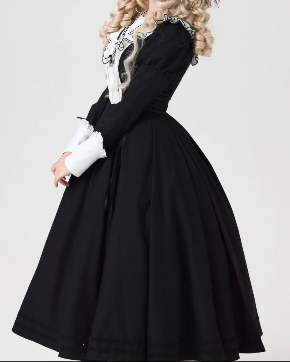 【2点セット】秘密の花園へ誘う漆黒のワンピース