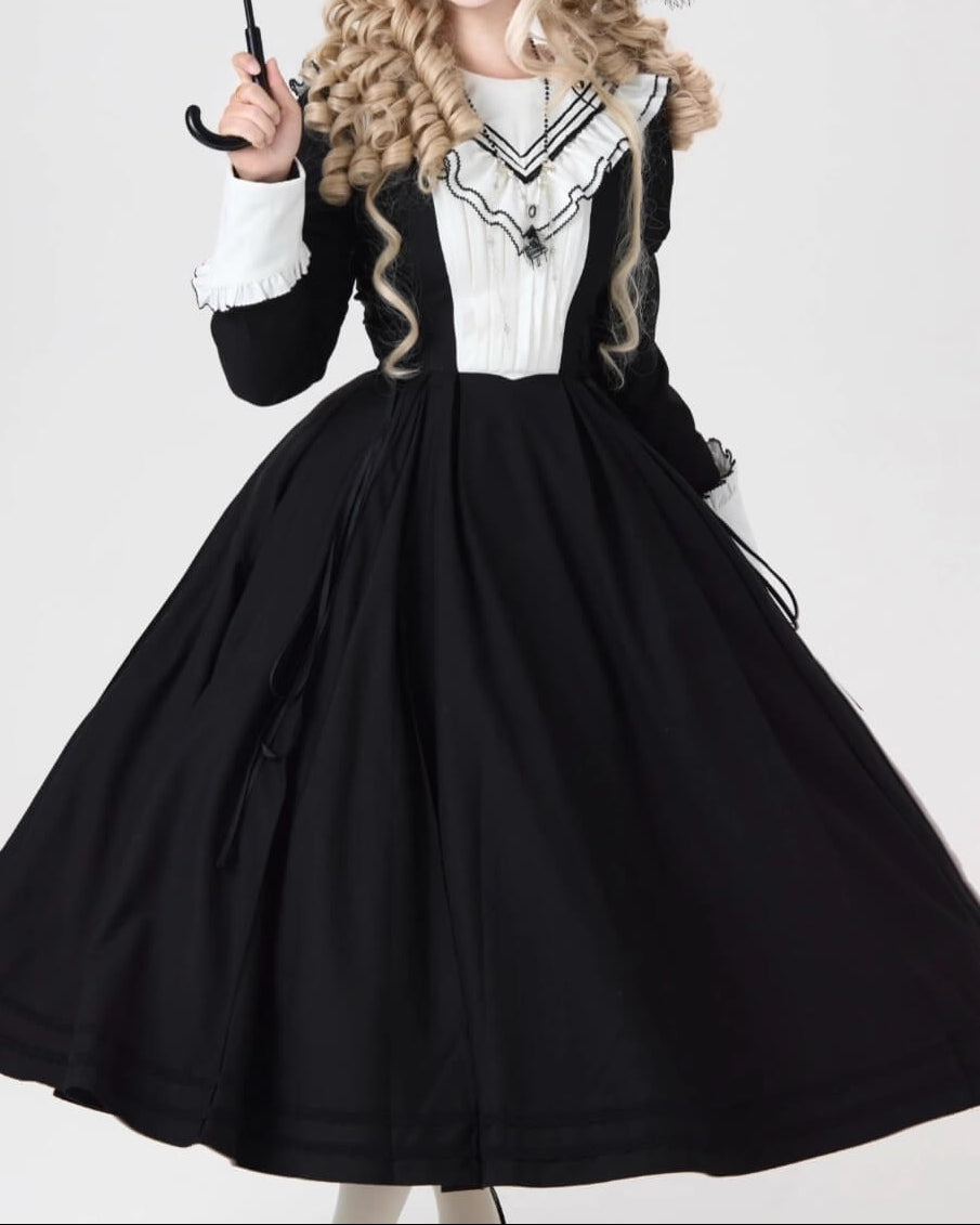 【2点セット】秘密の花園へ誘う漆黒のワンピース