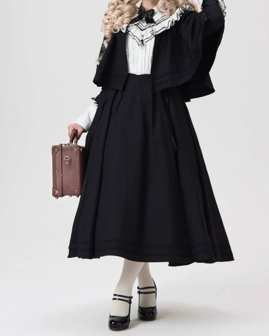 【2点セット】秘密の花園へ誘う漆黒のワンピース